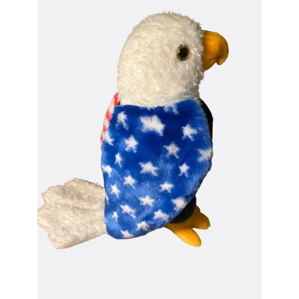 Ty Beanie Buddies Soar Bald Eagle Plush With Patriotic Stripes And Blue Stars - Picture 4 of 11